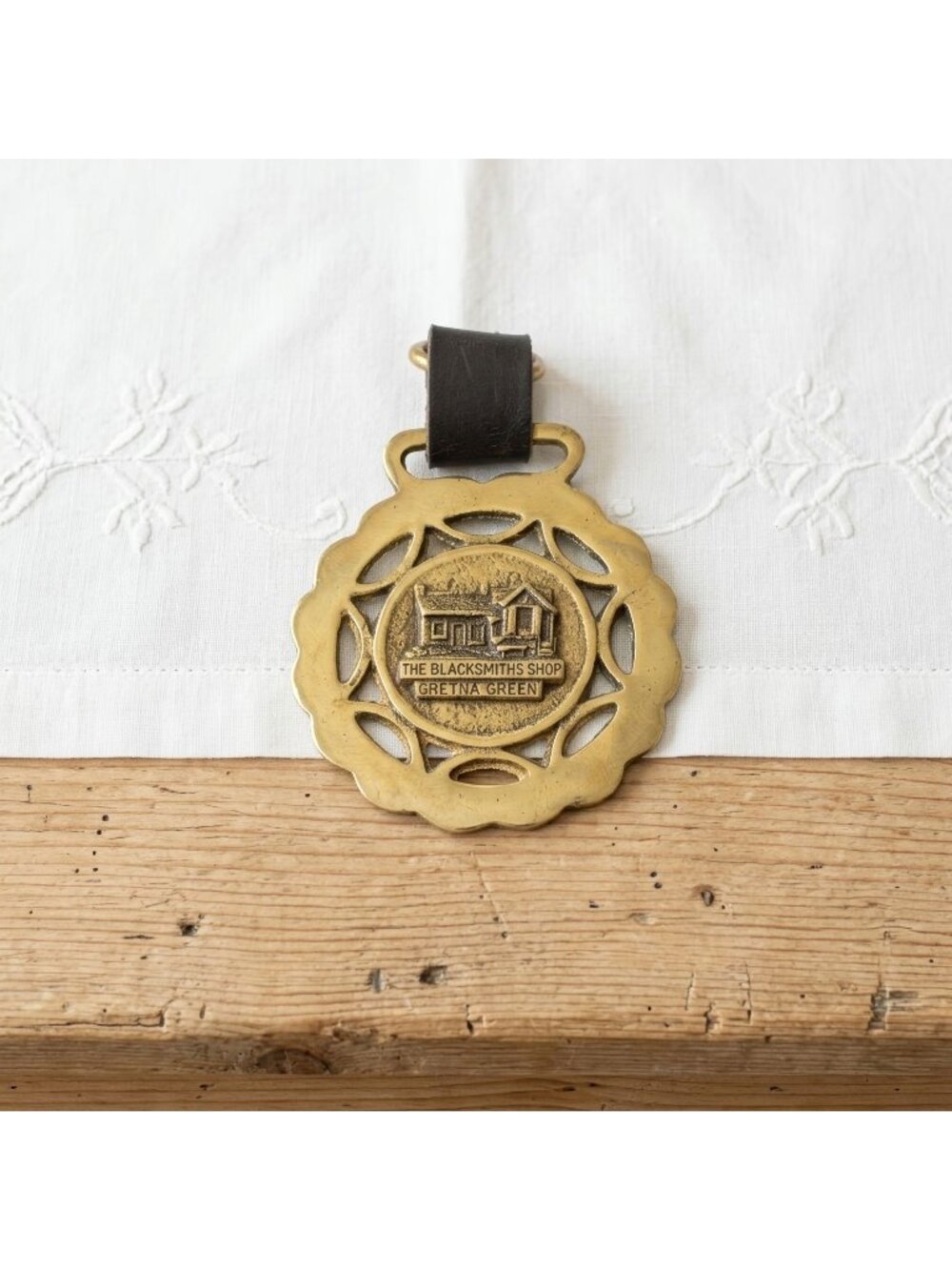 Blacksmith Shop Brass Horse Bridle Peerage Gretna Green Medallion 3.3" Vintage